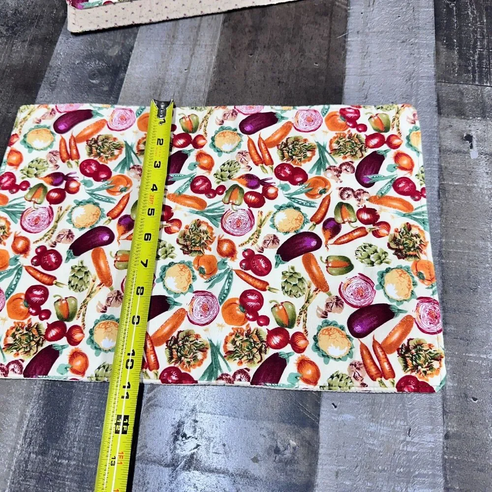 Vtg Vegetable Medley Place Mats set of 6 Colorful‎ Kitchen Farm